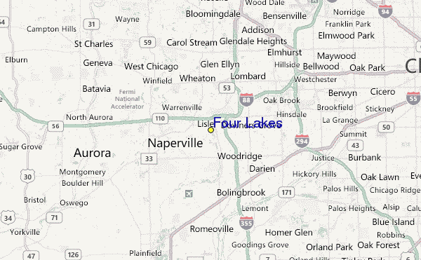 Four Lakes Location Map