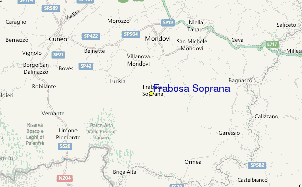 Frabosa Soprana Location Map