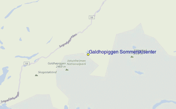 Galdhøppigen Summer Ski Center Location Map