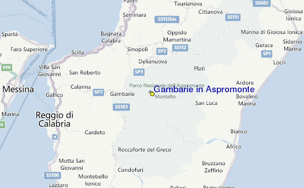Gambarie in Aspromonte Location Map
