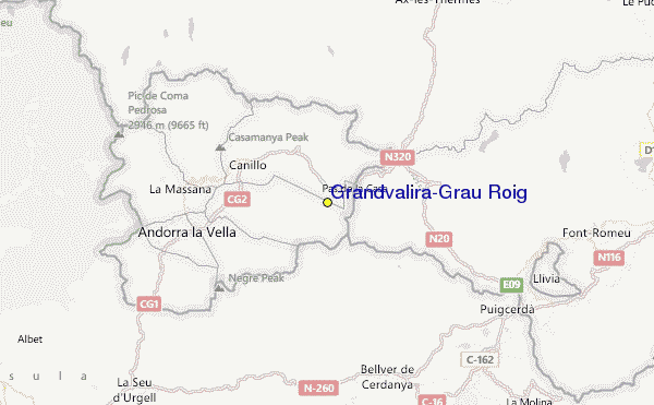 Grandvalira-Grau Roig Location Map