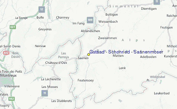 Gstaad - Schönried - Saanenmöser Location Map