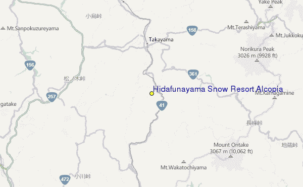 Hidafunayama Snow Resort Alcopia Location Map