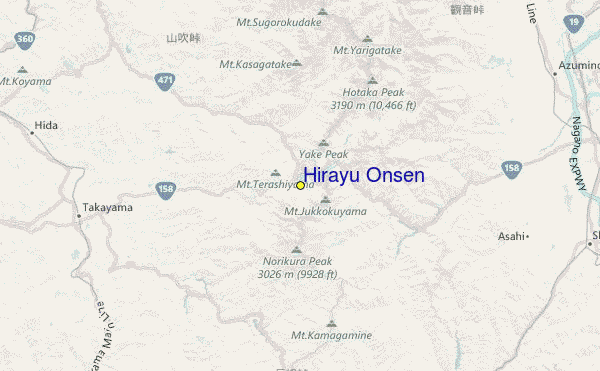Hirayu Onsen Location Map