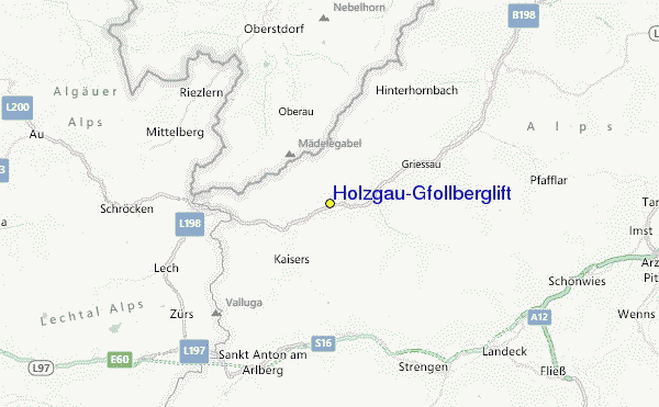 Holzgau/Gföllberglift Location Map