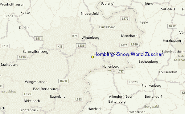 Homberg-/Snow World Züschen Location Map