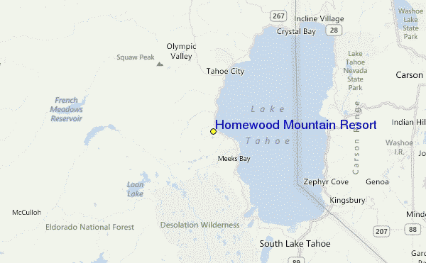 Select Homewood Mountain Resort Location Map Detail: