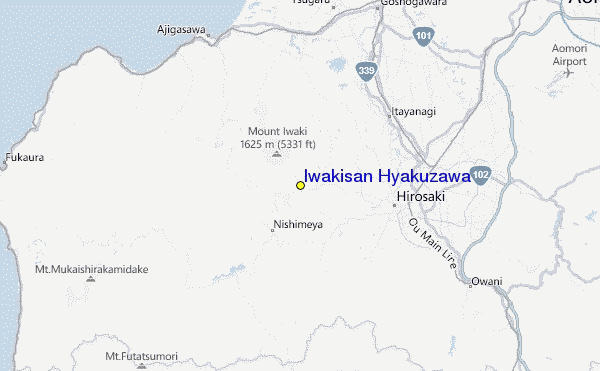 Iwakisan Hyakuzawa Location Map