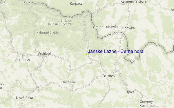 Janské Lázně - Cerna Hora Location Map