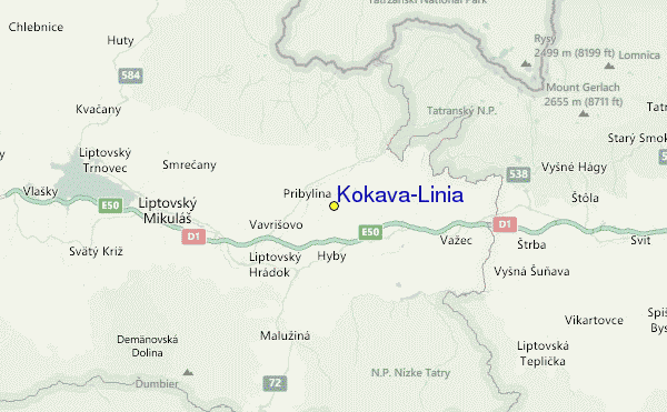 Kokava-Linia Location Map