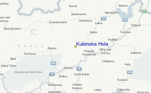 Kubinska Hola Location Map