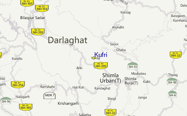 Kufri Location Map
