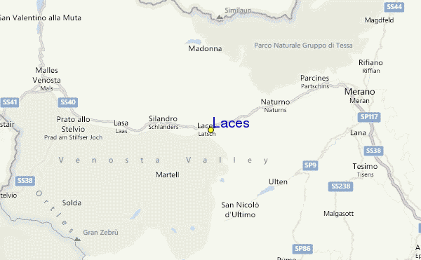 Laces Location Map