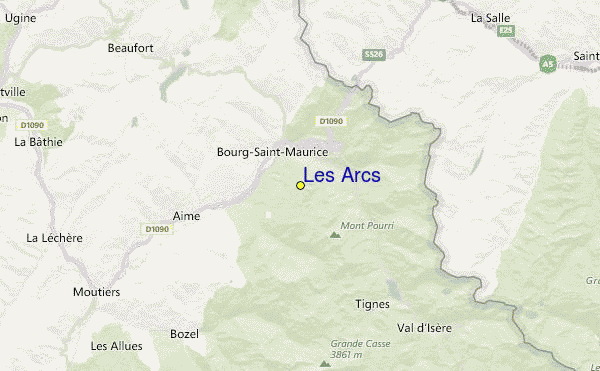 Les Arcs Location Map