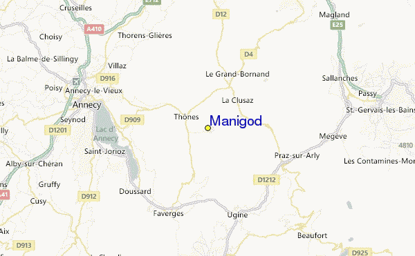 Manigod Location Map