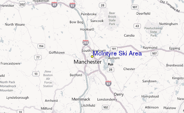 McIntyre Ski Area Location Map