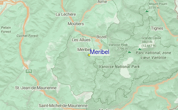 Meribel Location Map