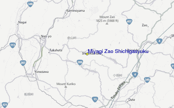Miyagi Zao Shichigasyuku Location Map