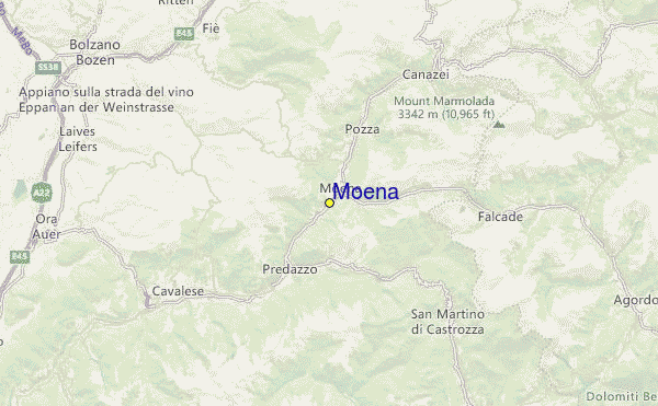Moena Location Map