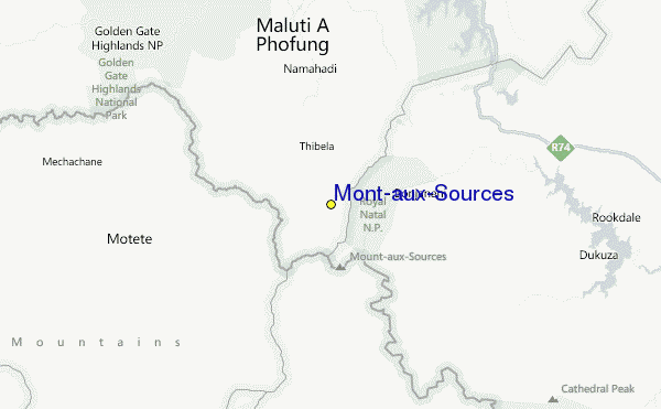 Mont-aux-Sources Location Map