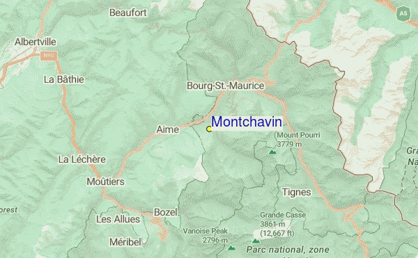 Montchavin/Les Coches Location Map