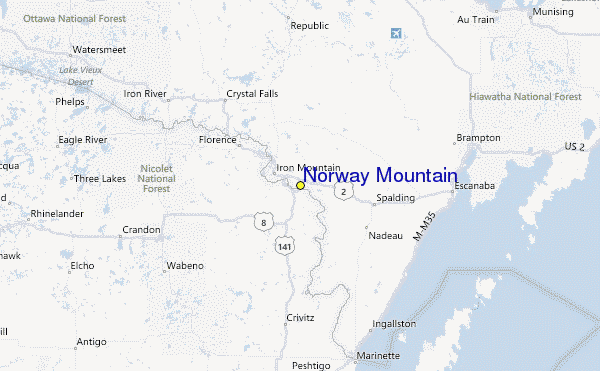 (Also see our detailed Weather Map around Norway Mountain, which will give 