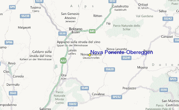 Nova Ponente/Obereggen Location Map