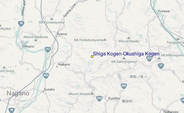 Okushiga Kogen Location Map