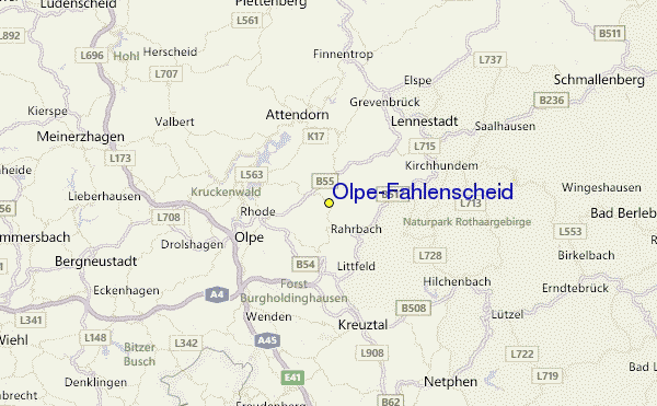 Olpe/Fahlenscheid Location Map
