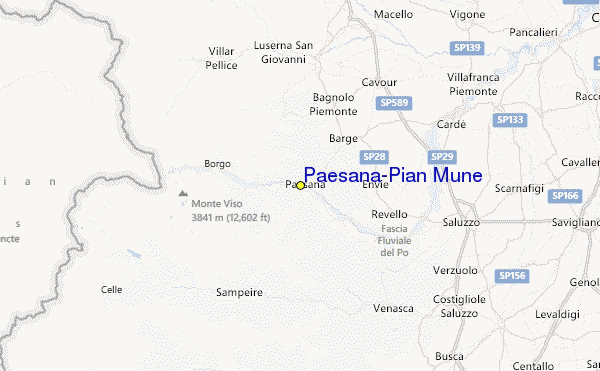 Paesana-Pian Mune Location Map