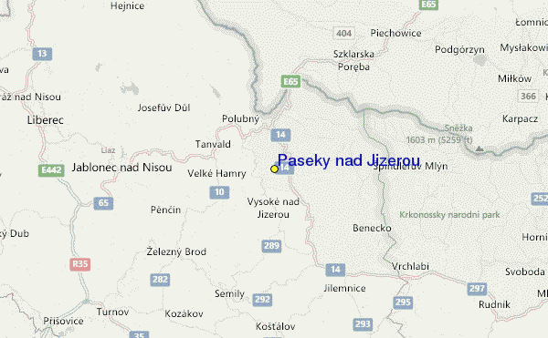 Paseky nad Jizerou Location Map