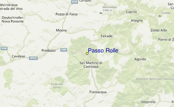 Passo Rolle Location Map
