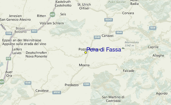 Pera Di Fassa Location Map