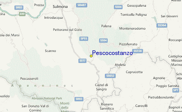 Pescocostanzo Location Map
