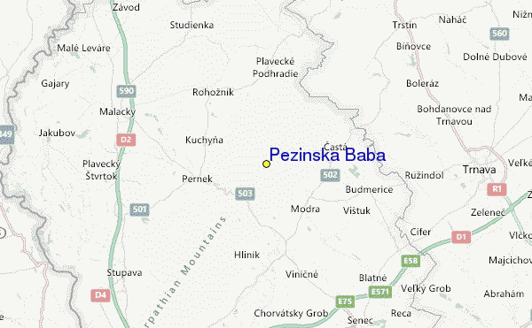 Pezinská Baba Location Map