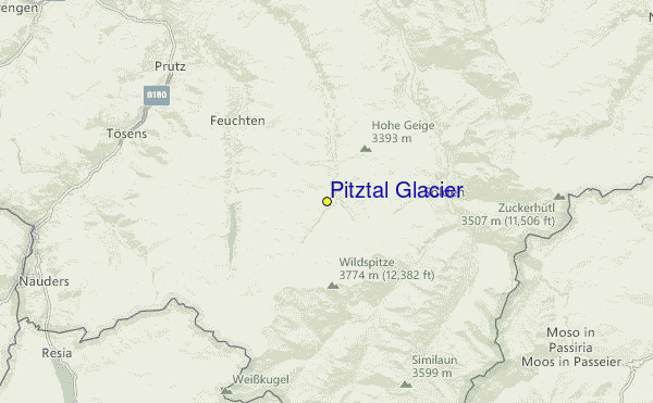 Pitztal Glacier Location Map