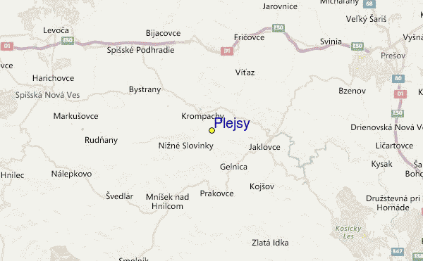 Plejsy Location Map