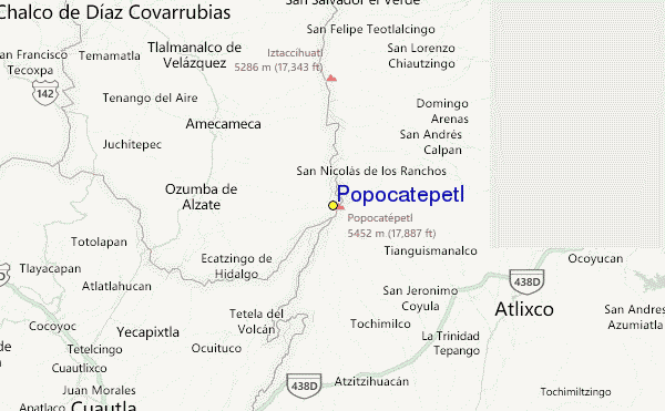 Popocatepetl Location Map