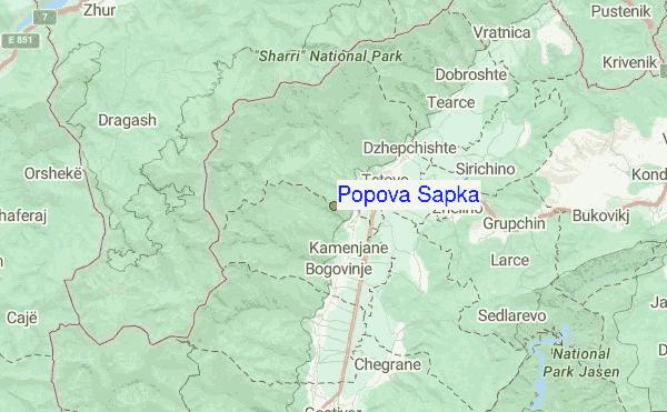 Popova Sapka Location Map