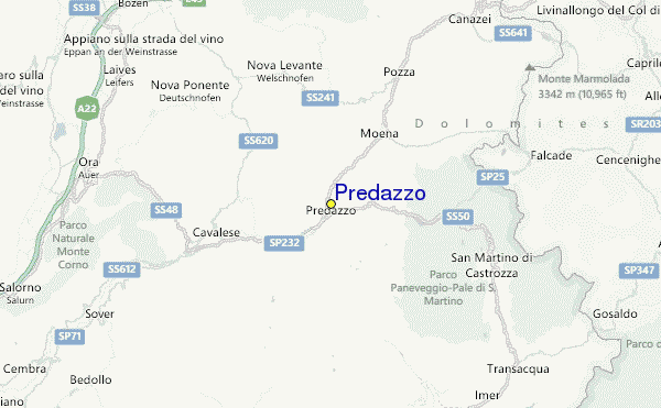 Predazzo Location Map