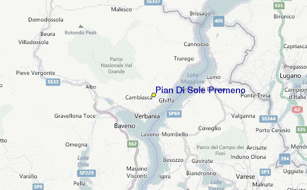 Pian Di Sole Premeno Location Map