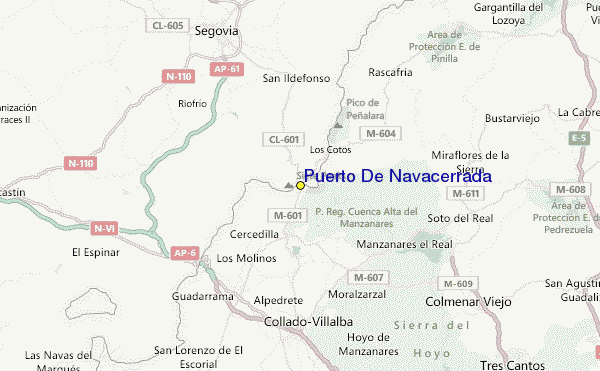 Puerto De Navacerrada Location Map