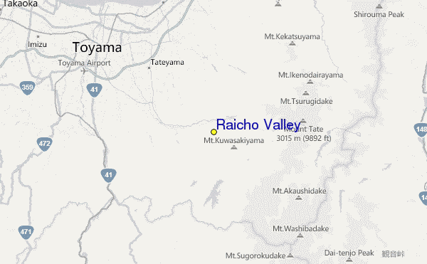 Raicho Valley Location Map