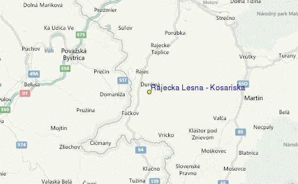 Rajecka Lesna - Kosariska Location Map