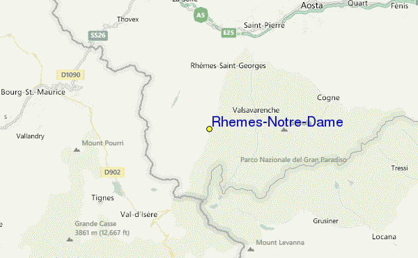 Rhemes-Notre-Dame Location Map
