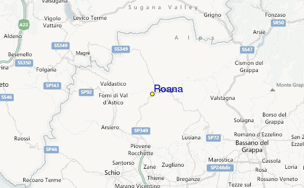 Roana Location Map