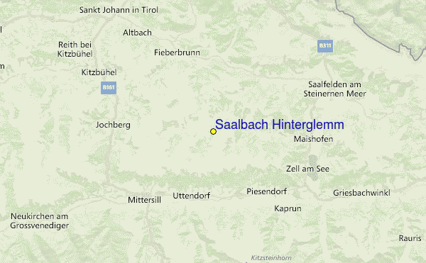 Map Of Austria Showing Saalbach