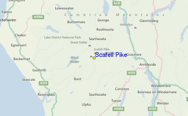 Scafell Pike Location Map