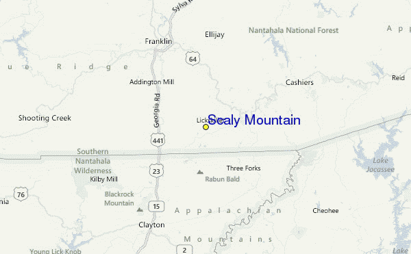 Scaly Mountain Location Map