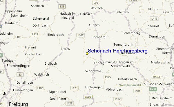 Schonach/Rohrhardsberg Location Map